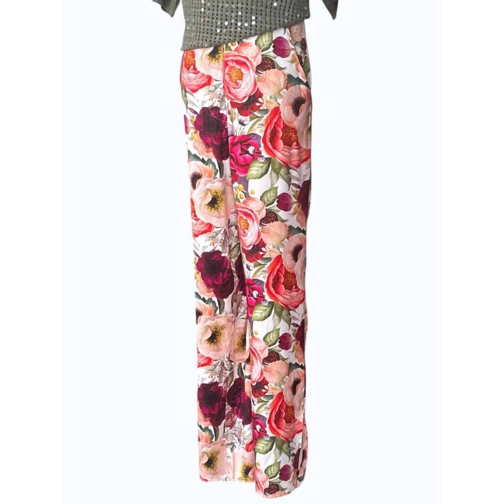 NEW ASTRID women's dusty woven printed pants in multi